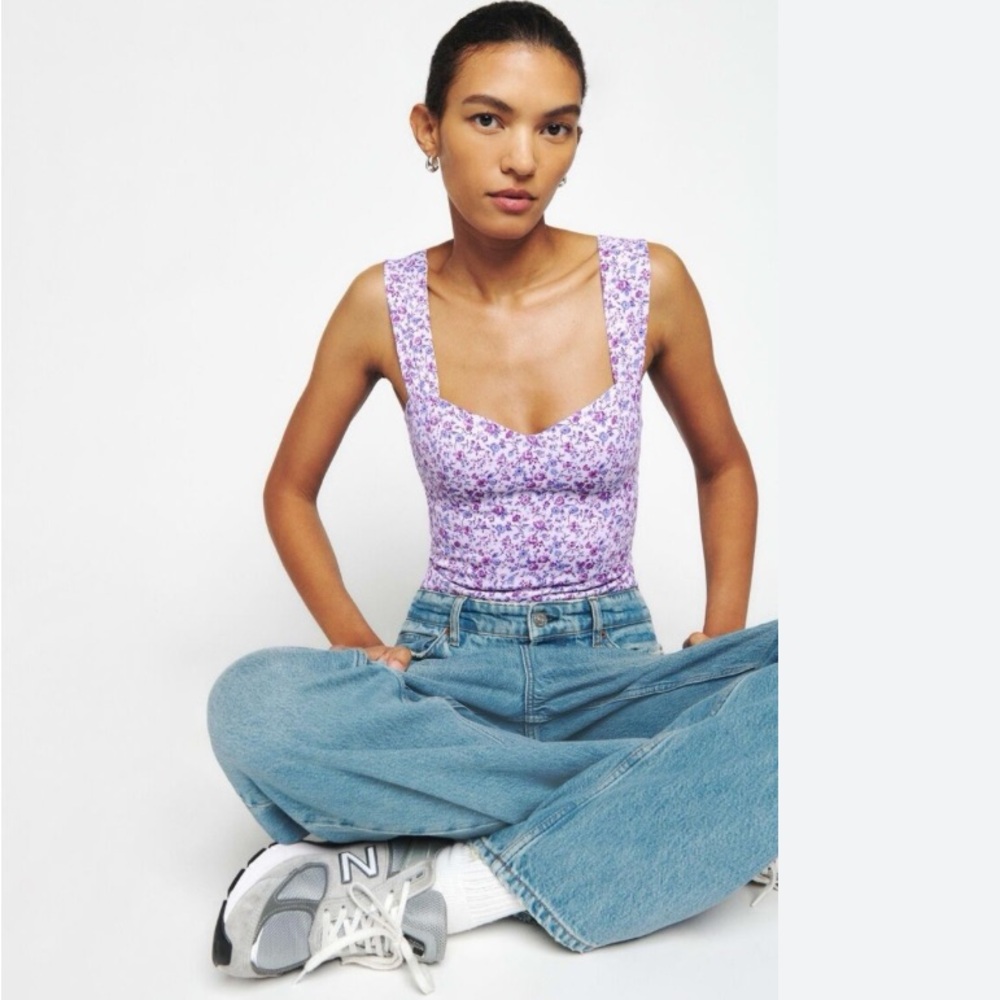 Women's reformation purple Hester Top
